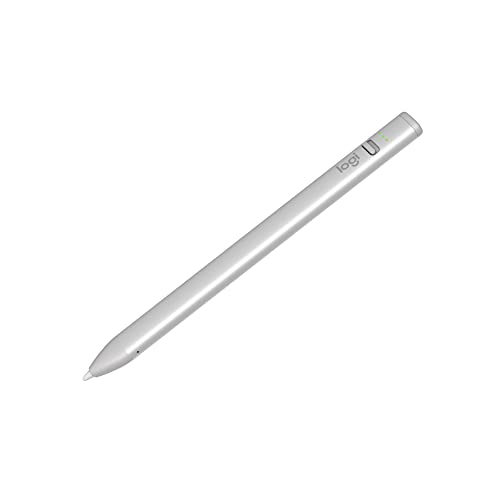 Logitech Crayon, Digital Pen for iPad (iPads with USB-C ports) with Apple Pencil technology, lag-free pixel accuracy, and Dynamic Smart Tip with USB-C fast charging, Silver