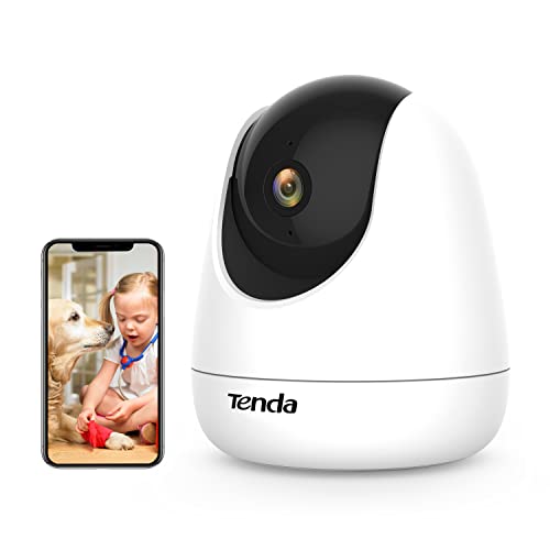 Tenda CP3 - WiFi IP Camera Indoor WiFi Surveillance 1080p, 360º Dome Security PTZ Horizontal 365° and Vertical 155°, Two-way Audio, Motion Detection, Supports SD Card and Cloud, Black