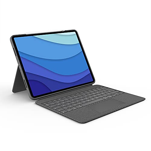 Logitech Combo Touch Keyboard Case for iPad Pro 12.9-inch (5th Gen. - 2021) - Detachable Backlit Keyboard with Stand, Trackpad, Smart Connector - Spanish QWERTY Layout - Gray