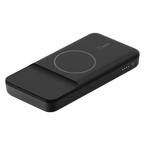 Belkin 10K Magnetic Wireless Power Bank (with MagSafe for iPhone 14 Series, 7.5W Wireless Charging and 18W USB-C PD In/Out Port, USB-C to USB-C Cable Included), Black