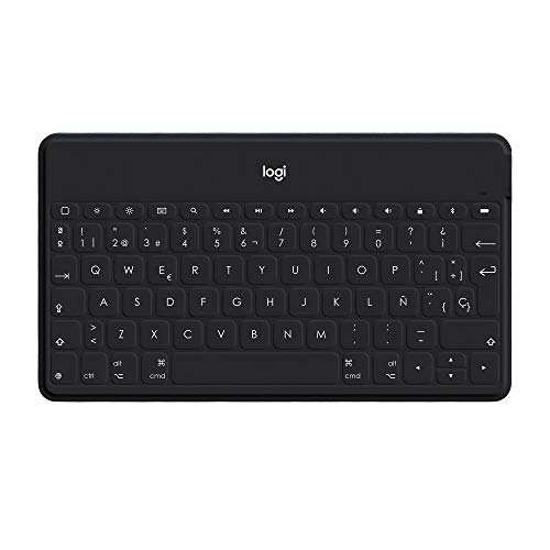 Logitech Keys-To-Go Wireless Bluetooth Keyboard for iPhone, iPad, Apple TV, Lightweight, Ultra-Portable, Spanish QWERTY Layout, Black