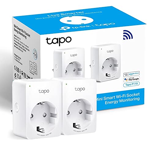 Tapo P110(2-Pack) - Mini Wi-Fi Smart Plug (with Energy Monitoring), Schedule On/Off, Energy Saving, Compatible with Alexa and Google Home