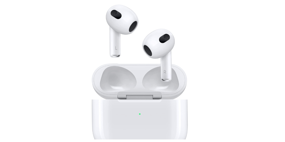 Third generation AirPods on white background