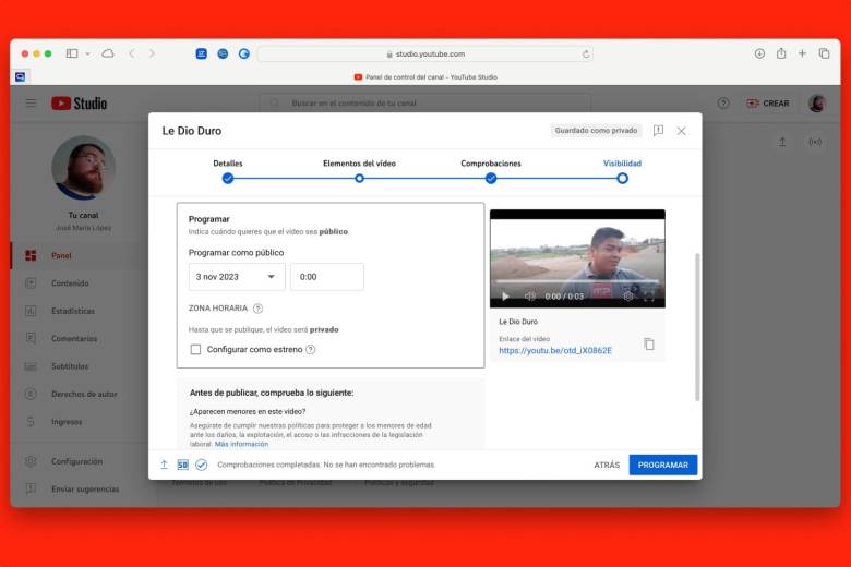 Schedule a YouTube video with YouTube Studio
