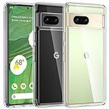 TAURI 5 in 1 for Google Pixel 7 Hülle 5G with Protective Film, with 1 Handyhülle + 2 Pieces of Protective Film + 2 Pieces of Camera Protection (Military Protection) Anti-Gelb Stoßfest 360 Grad Schutzhülle - Transparent