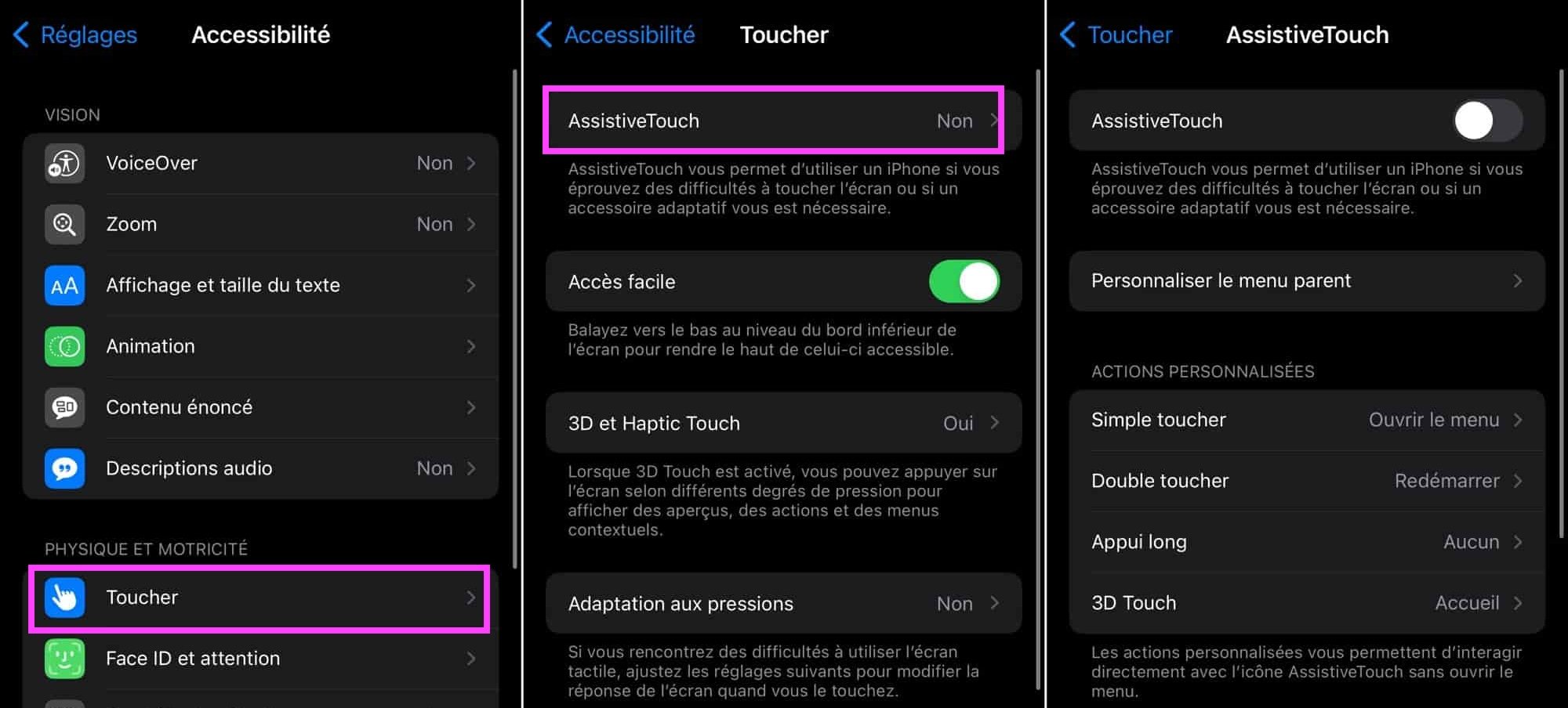 Assistive Touch iPhone settings