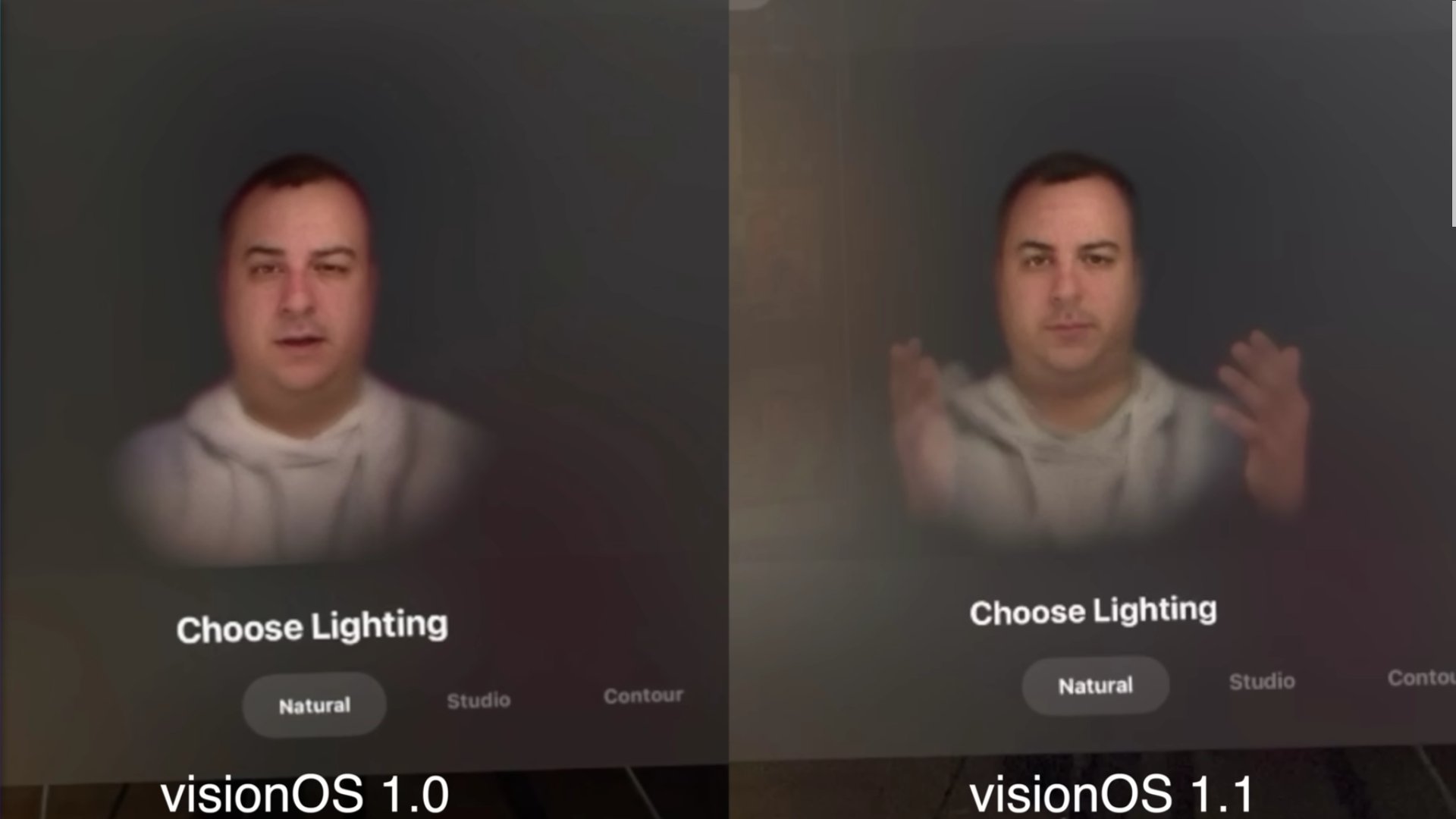Avatar vision pro before after visionOS 1.1 update 