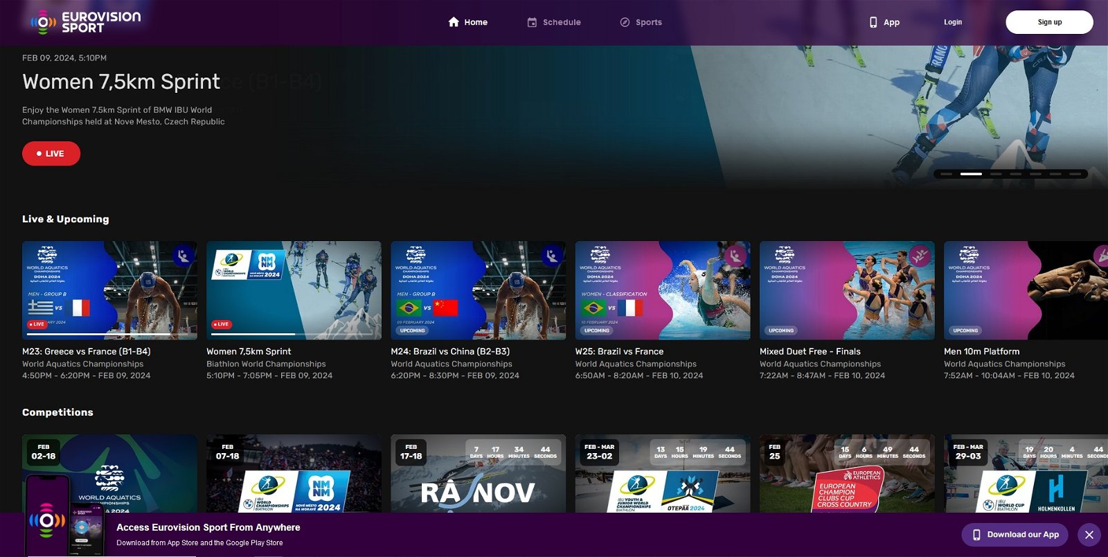 A new sports streaming platform arrives for free in Spain: this is Eurovision Sport